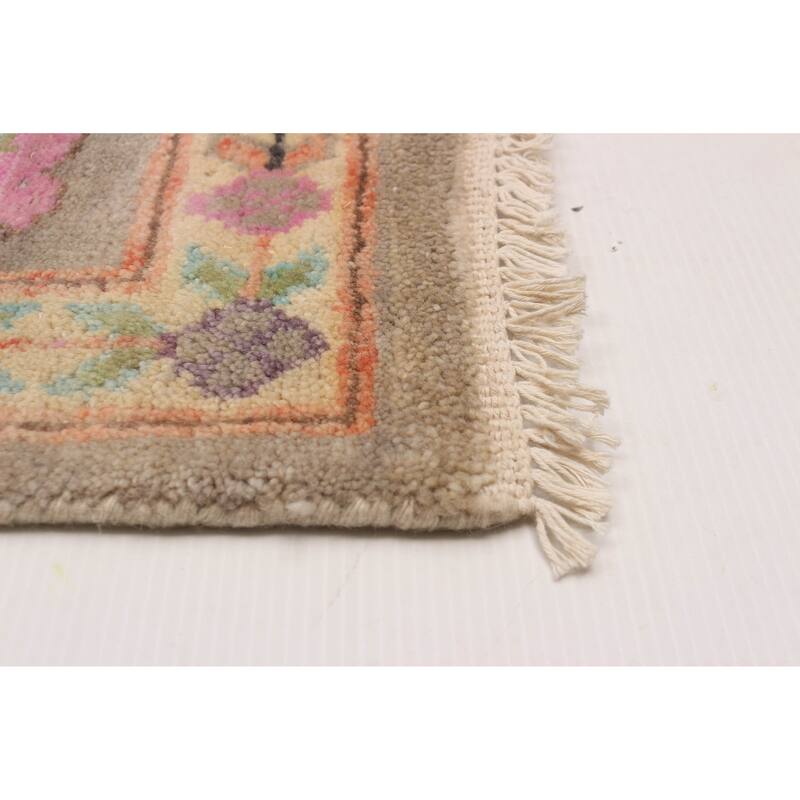 ECARPETGALLERY Hand-knotted Modern Oushak Taupe Wool Rug - 8'11 x 12'1
