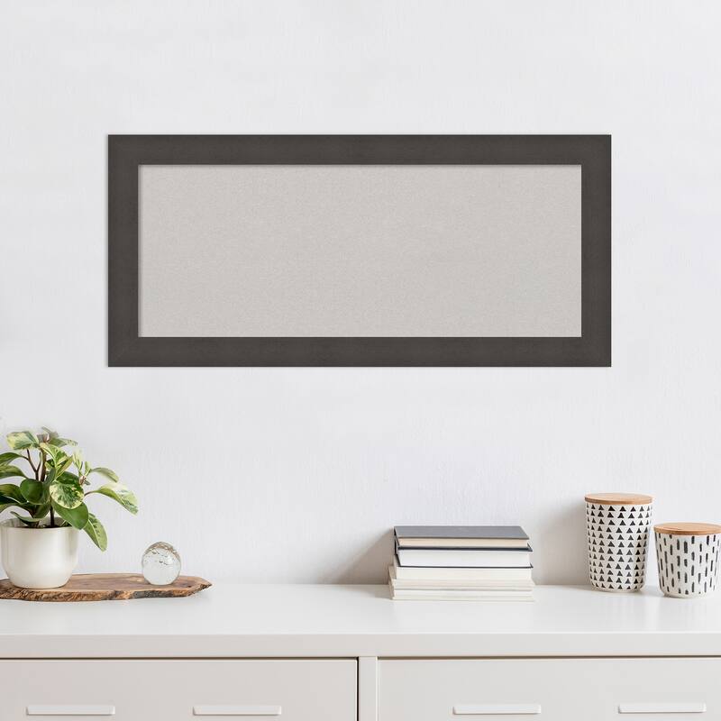 Blaine Light Pewter Narrow Framed Grey Corkboard Bulletin Board