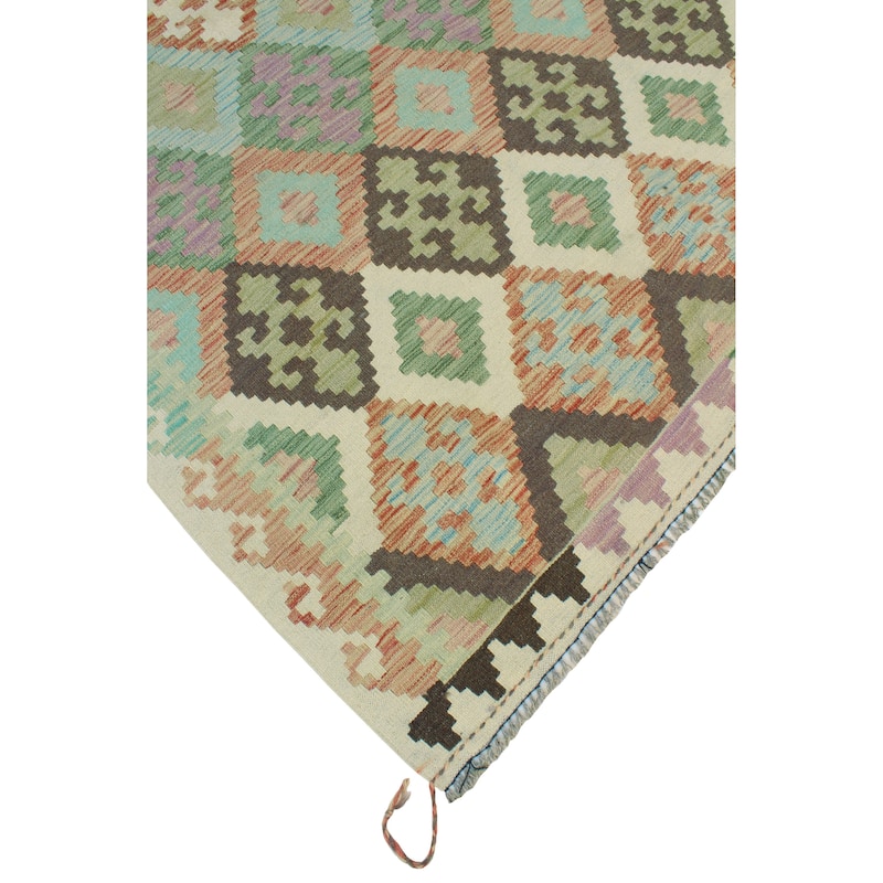 Sun Faded Flatweave Muhaimin Rust/Ivory Rug - 4'9" x 6'7"