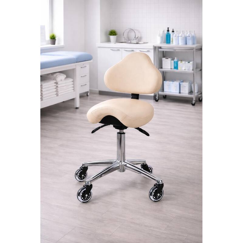 Adjustable Black Firm Saddle Stool Tilt Chair With Wheels Salon Dental Hygienist Rolling Dentist Clinical Hospital Lab