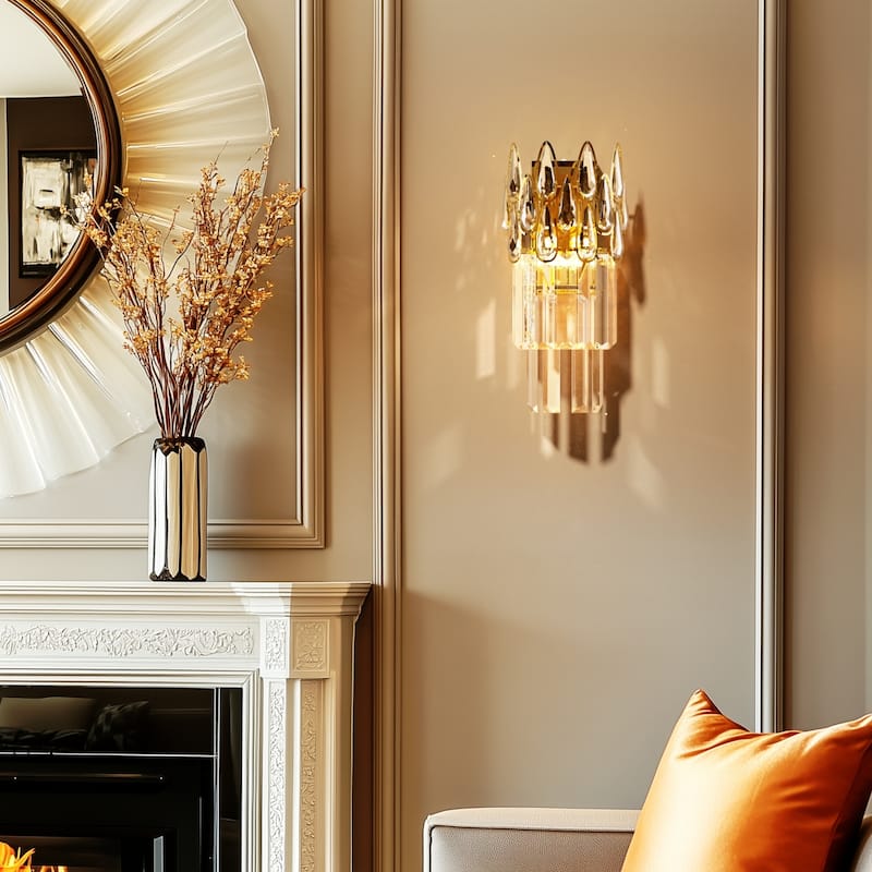 Wall Sconces Lamp Wall Mounted Lighting Crystal Light Fixtures with Three Lights Colors