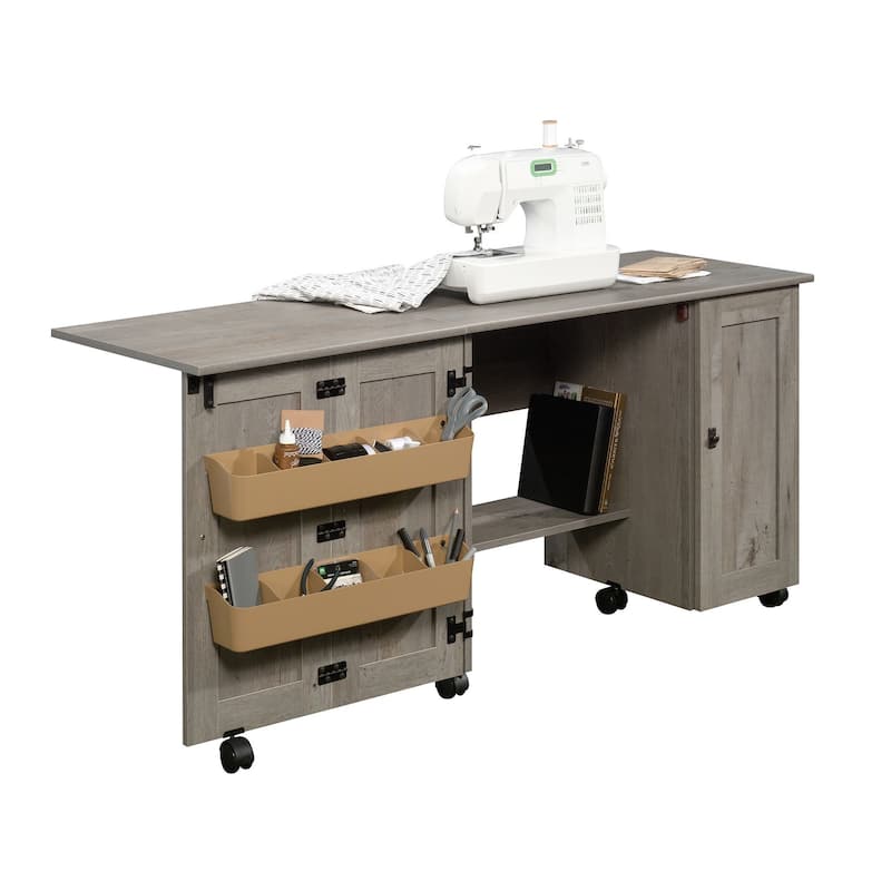 Sauder Select Collection Easy Rolling Sewing and Craft Table/Cart - Mystic Oak