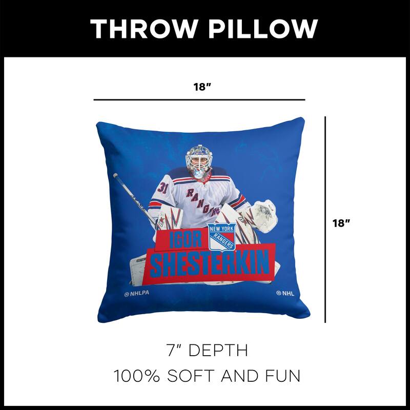 NHL Player 18 Inch Throw Pillow