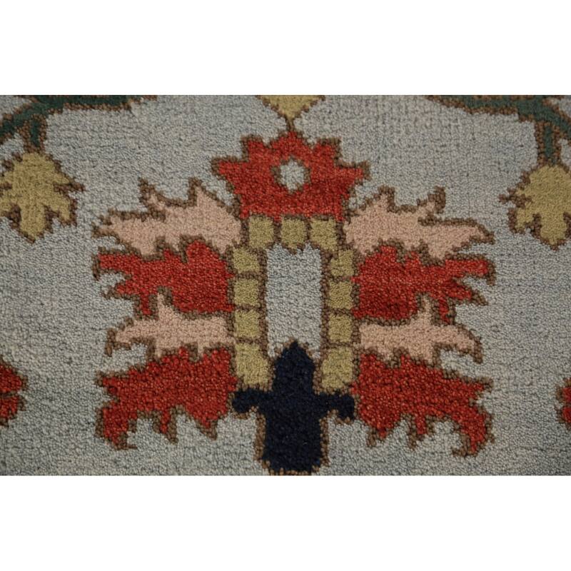 Light Blue Oushak Indian Area Rug Handmade Wool Carpet - 9'0"x 11'8"