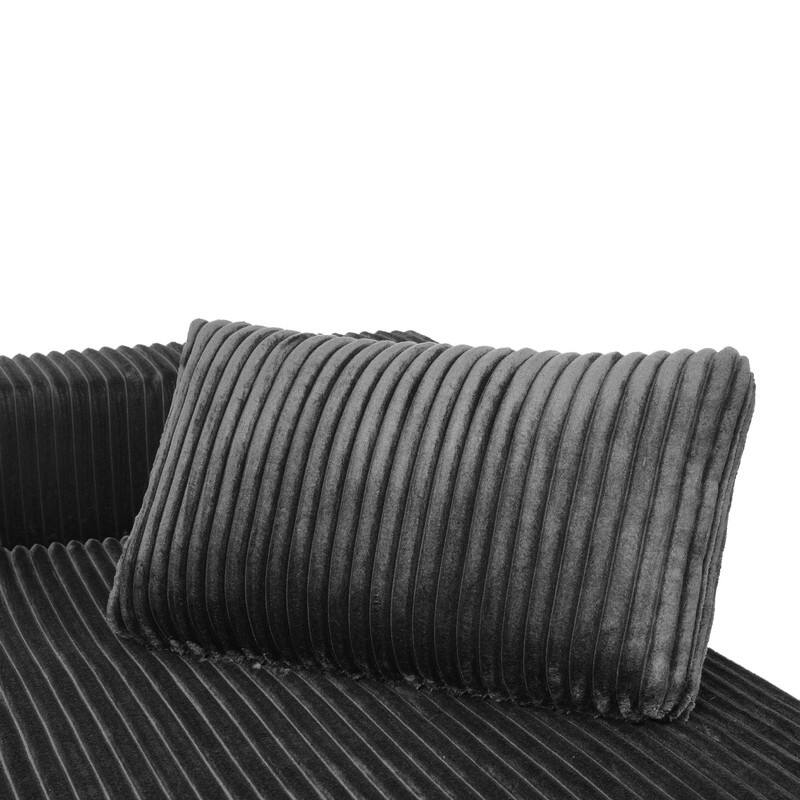 105-in L Casual Black( Corduroy)-Left Chaise Sectional