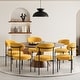 preview thumbnail 27 of 48, Bayville Mid-Century Curved Back Fabric Upholstered Metal Dining Chair (Set of 6) Sunset Gold