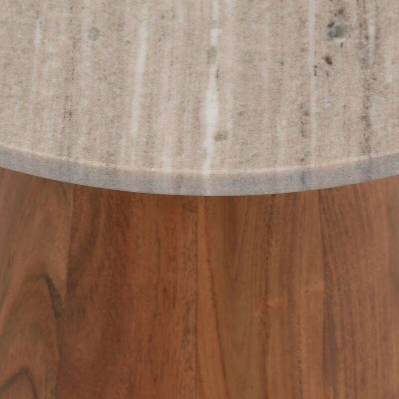 Sagebrook Home Chic Iron Marble Cylinder Coffee Table - Perfect For Home Decor
