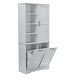 preview thumbnail 36 of 75, GDFStudio - Elijah Tall Bathroom Cabinet with Tilt-Out Laundry Hampers and Adjustable Shelves