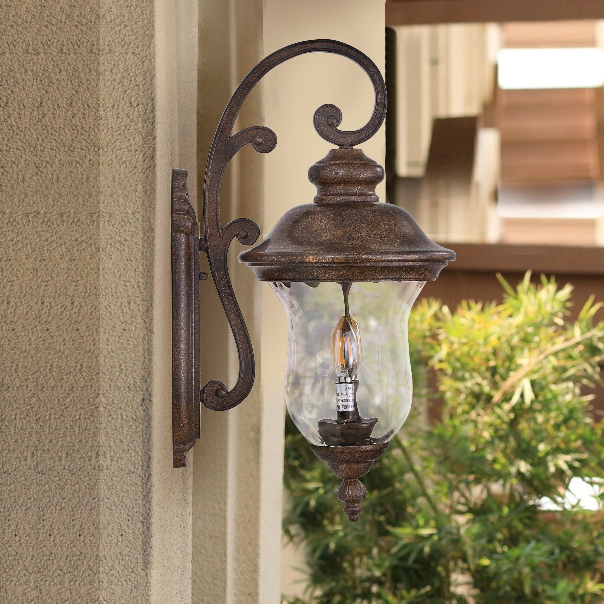 Vintage Outdoor Wall Lantern Weatherproof Exterior Sconce Light with Clear Glass Shade One piece No bulb On Sale Bed Bath Beyond 41694350