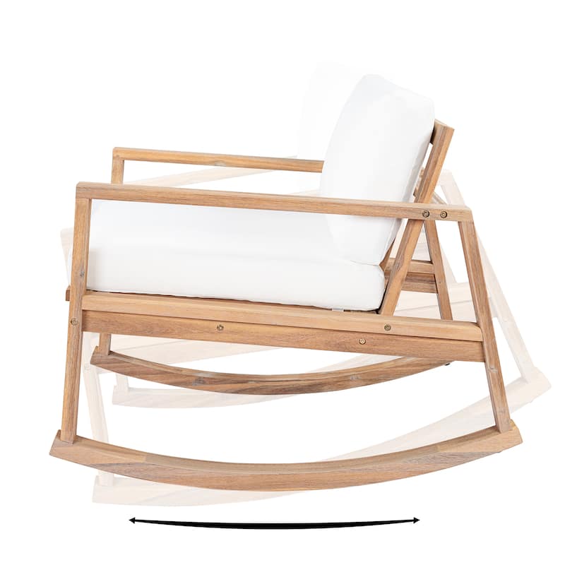 Christopher Knight Home Vaelorian Acacia Wood Outdoor Lounge Chair with Cushion