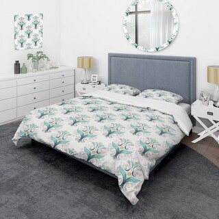 Designart 'Green Damask' Patterned Duvet Cover Set - Bed Bath & Beyond ...