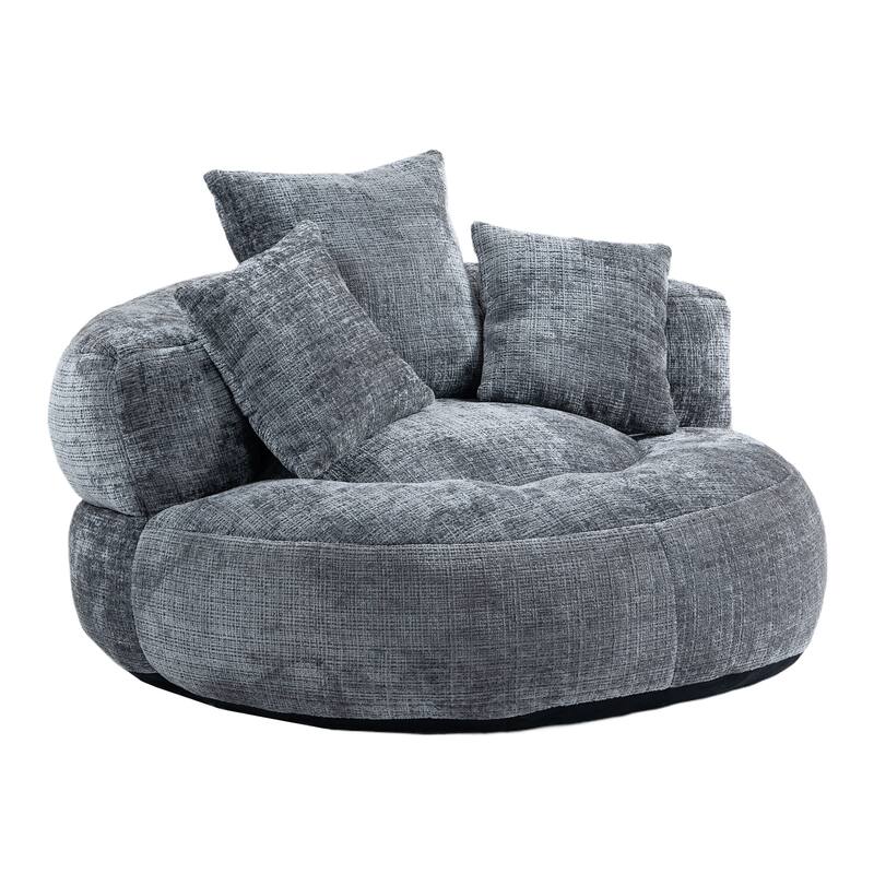 Chenille Lazy Sofa with Pillows