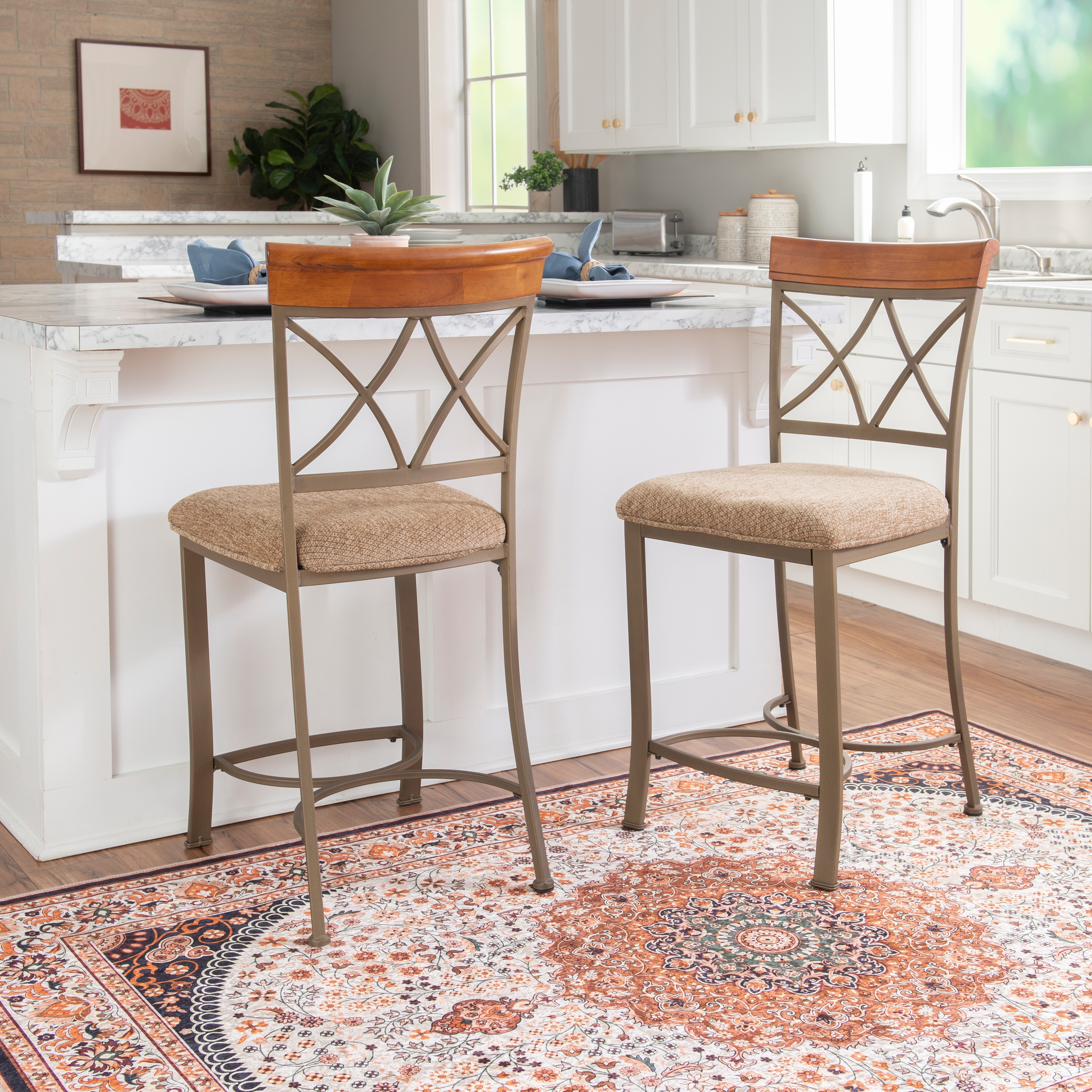 Linon Eden Brown Single Counter Stool