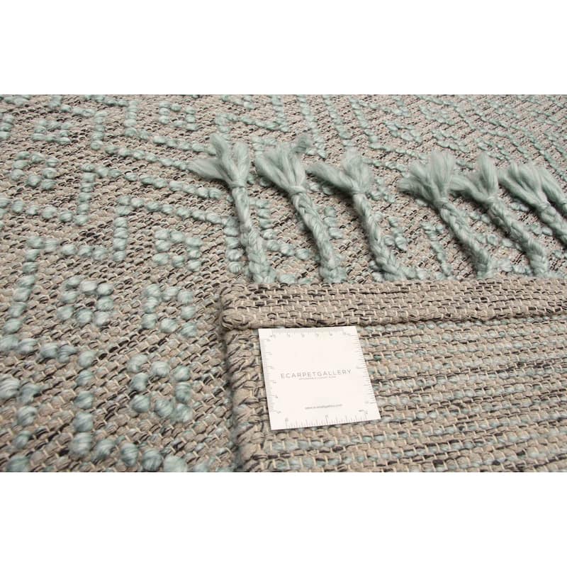 ECARPETGALLERY Braid weave Sienna Grey Wool Rug - 4'11 x 8'0