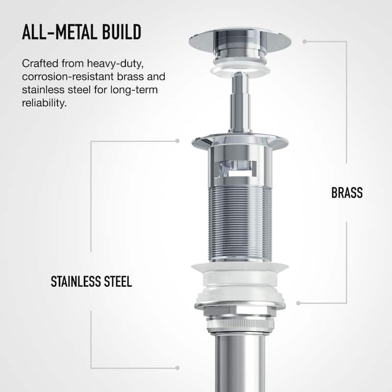 VIGO 1.75" W Bathroom Sink Pop-Up Drain in Chrome