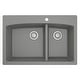 preview thumbnail 35 of 57, Karran Drop-In Quartz 33 in. 1-Hole 60/40 Double Bowl Kitchen Sink Kit