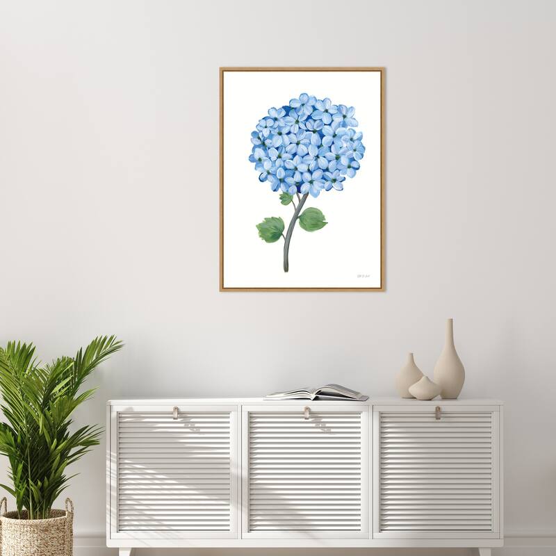 Nantucket Blue Hydrangea No. 1 by Yvette St. Amant Framed Canvas Wall Art Print
