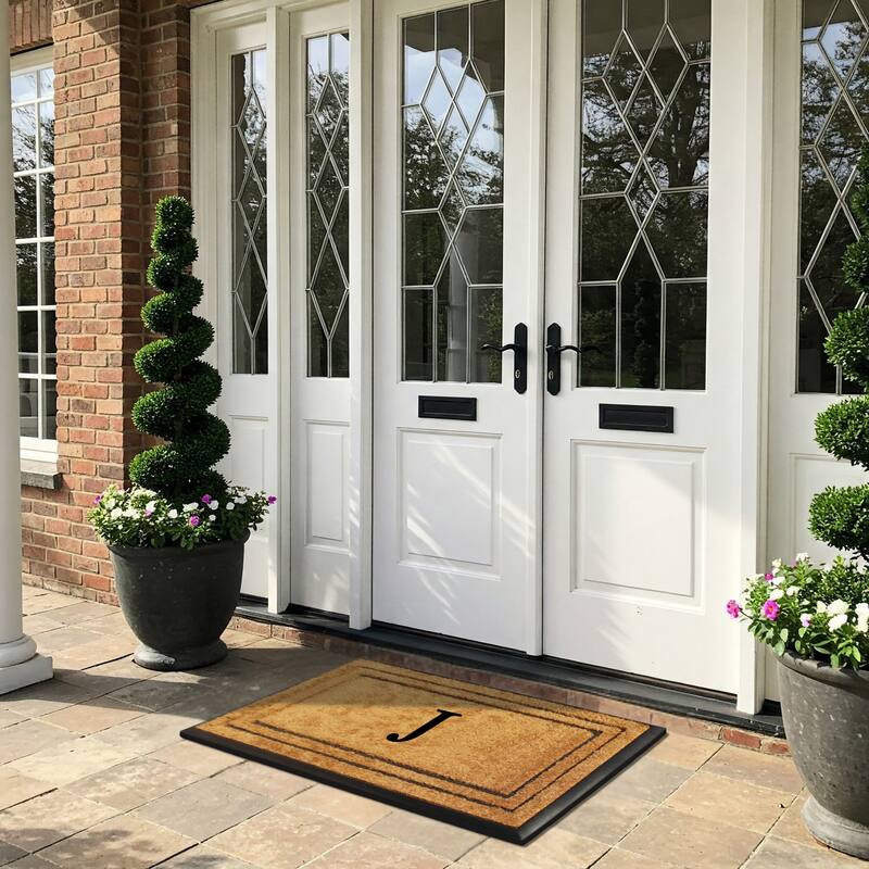 A1HC Natural Coir & Rubber Door Mat, Heavy Duty, Dirt Trapping, Long-Lasting Entrance Doormats,Thick & Durable Outdoor Entry Mat