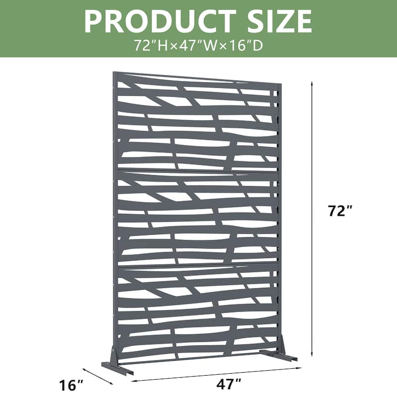 Jungle Metal Privacy Screen Panel Free Standing