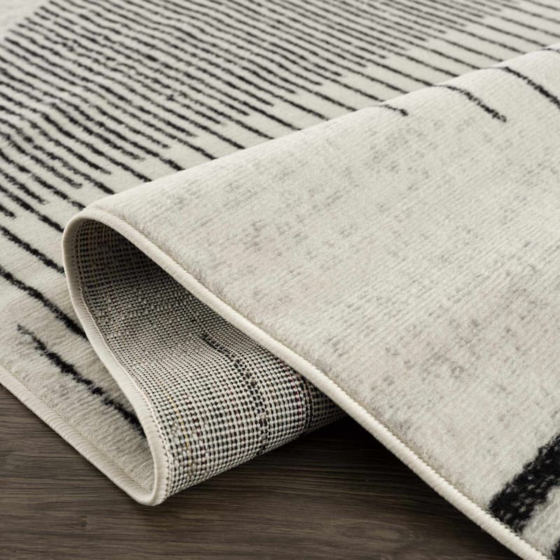 Hauteloom Angus Hallway, Kitchen Runner Rug - Black, Charcoal, Light Gray - 2'7" x 7'3"