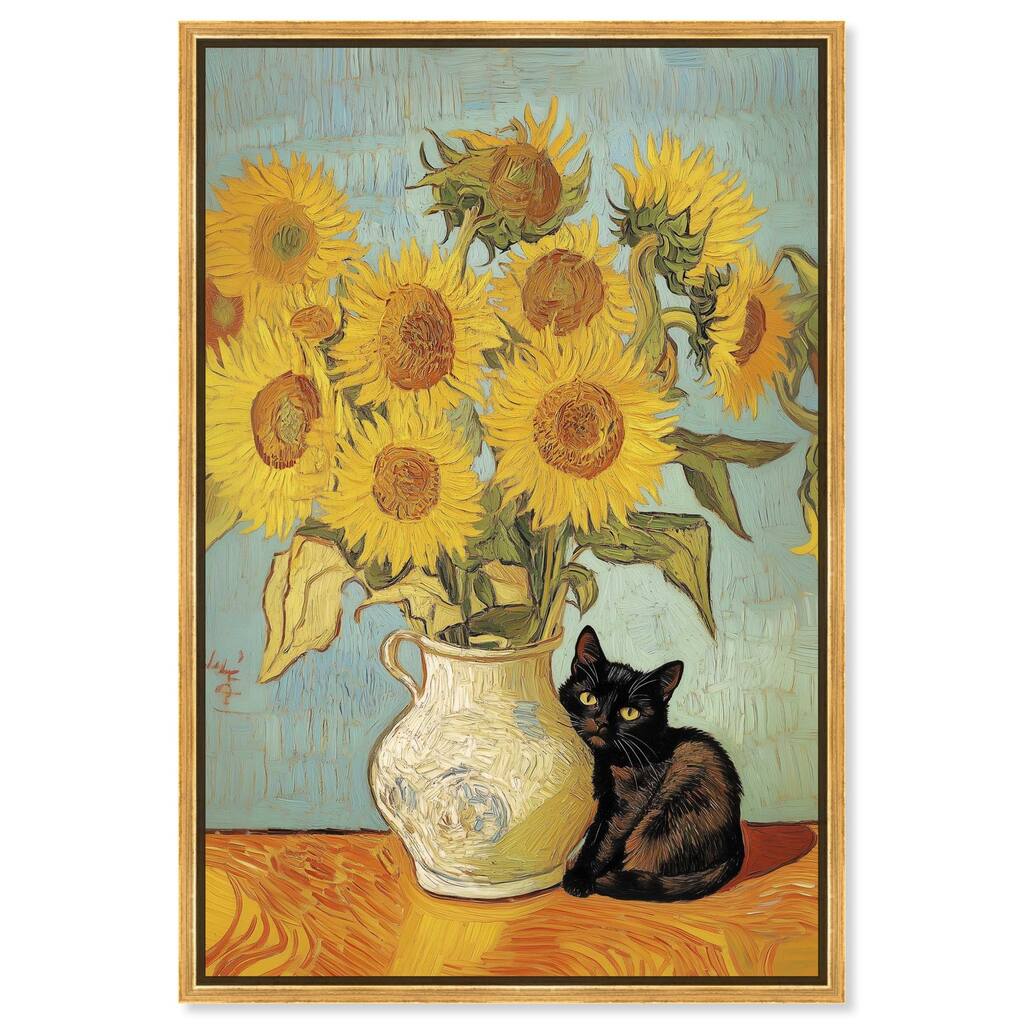 Sunflower Kitten Canvas by Art Remedy