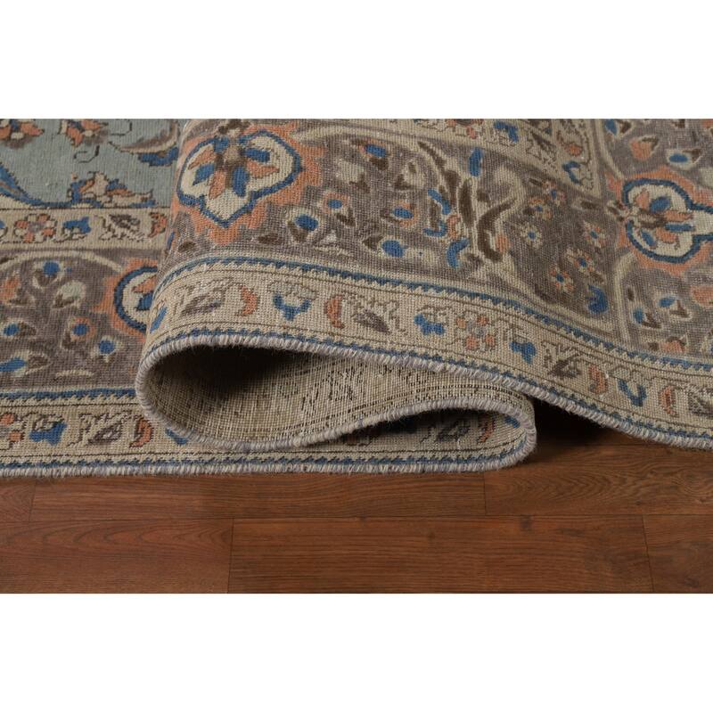 Blue Medallion Tabriz Persian Rug Oriental Handmade Wool Carpet - 9'7"x 11'9"