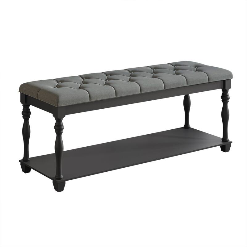CraftPorch 2 Piece Bedroom Bench Set Transitional Button Tufted Bed