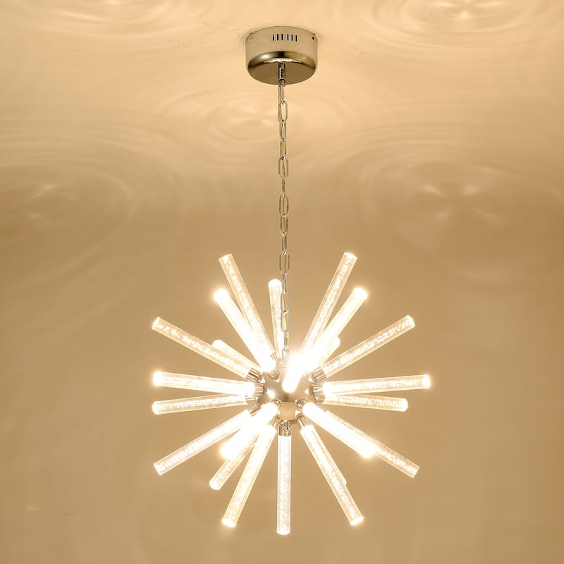24-Light Bubble Pillar Chandelier,Adjustable Pendant Lights Living Room Decoration Lamp