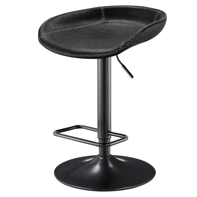 NPD Furniture Rogue Faux Leather Gaslift Bar Stool - Vintage Black