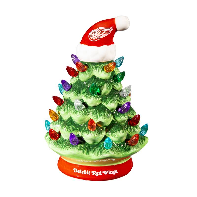 8" LED Ceramic Tabletop Christmas Tree, Detroit Red Wings