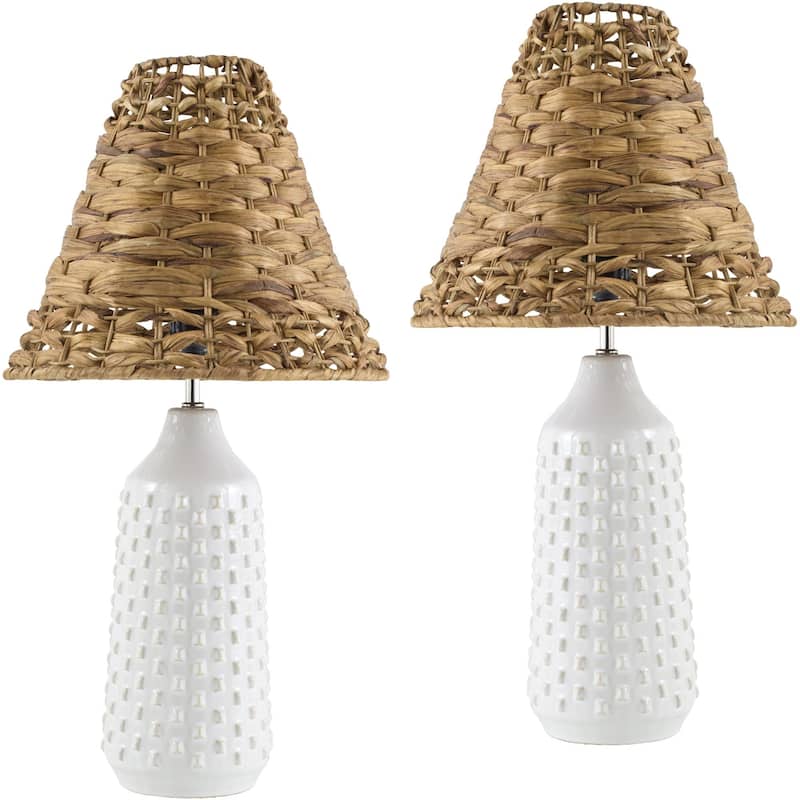 Livabliss Tatogga Global Accent Table Lamp (Set of 2) - Beige/White