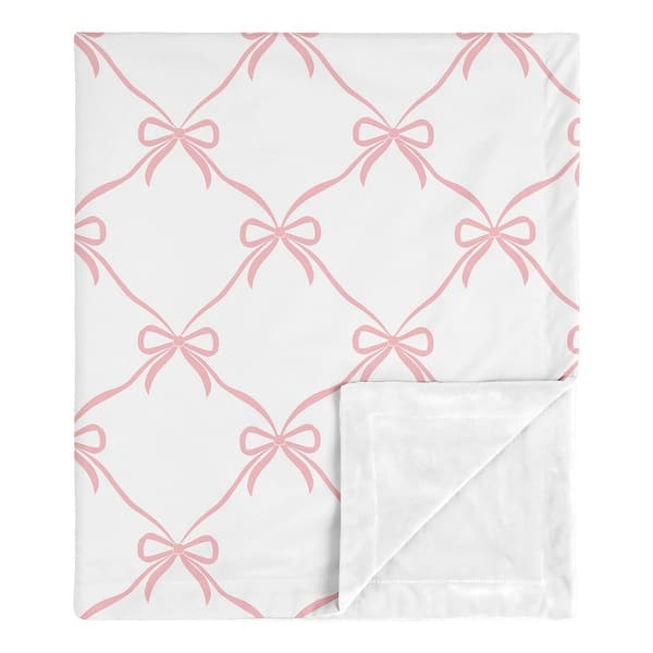 slide 2 of 5, Sweet Jojo Designs Pink Bows Girl Baby Receiving Security Swaddle Blanket - Bow for Ballerina Ballet Dancer Princess Collection