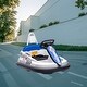 preview thumbnail 1 of 9, Toddler 6V Bumper Car with 360 Degree Spin, EVA Bumper Edges, LED Lights, Horn and Songs, for Kids Ages 18-48 Months White