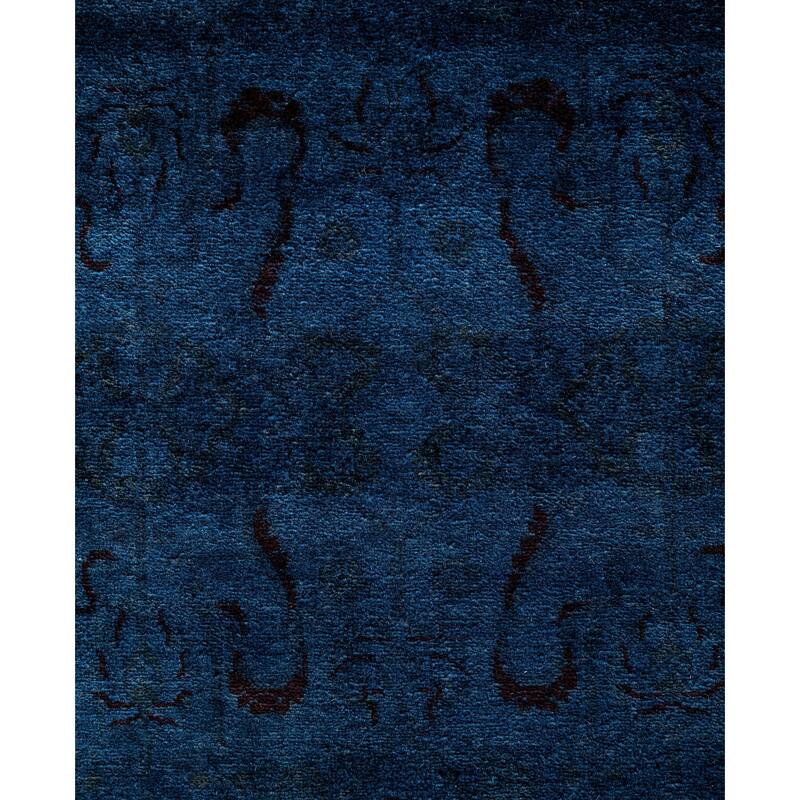 Overdyed One-of-a-Kind Hand-Knotted Area Rug - Blue - 4' 1" x 6' 4"