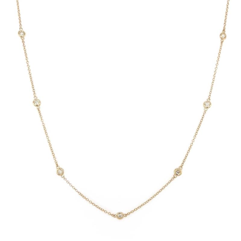 Joelle Collection Diamond Station Necklace 14K Gold 1/2 cttw - Yellow