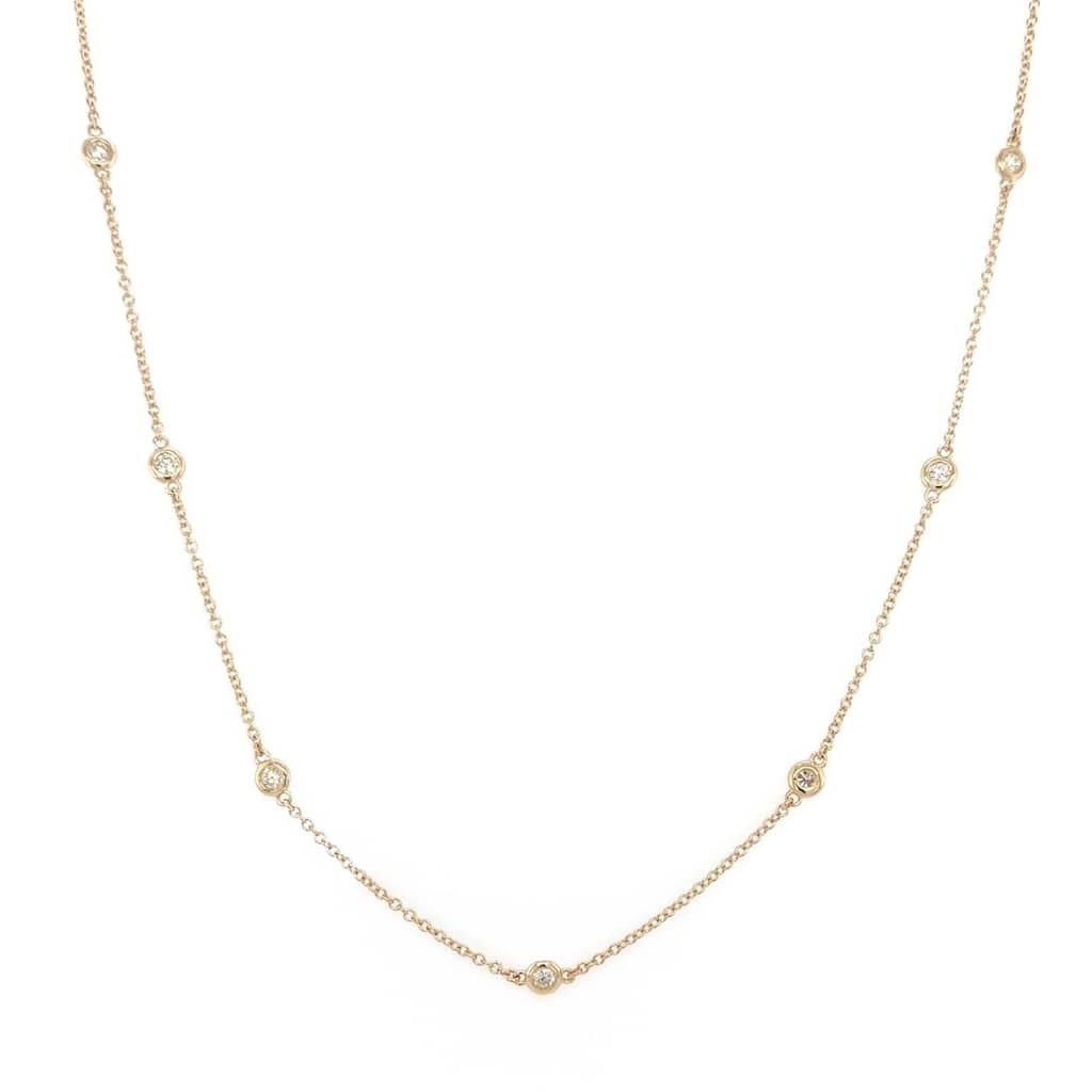 Joelle Collection Diamond Station Necklace 14K Gold 1/2 cttw