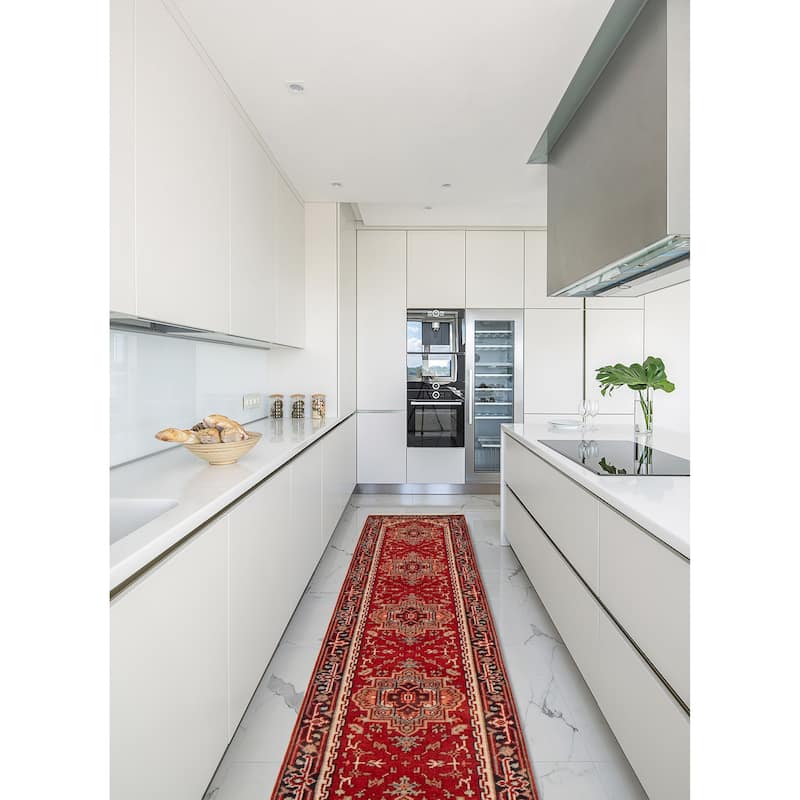 ECARPETGALLERY Hand-knotted Serapi Heritage Red Wool Rug - 2'5 x 19'5