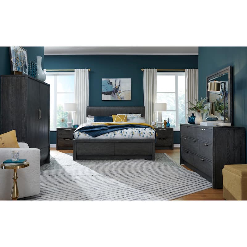 Magnussen Home Kinsley Black Heron Panel Bed
