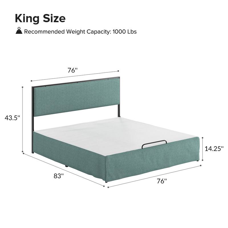 Oliver Modern Washable Slipcover Bed Upholstered Metal by HULALA HOME