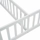 preview thumbnail 34 of 56, Double Twin House-Style Floor Bed with Fence and Guardrails, No Door