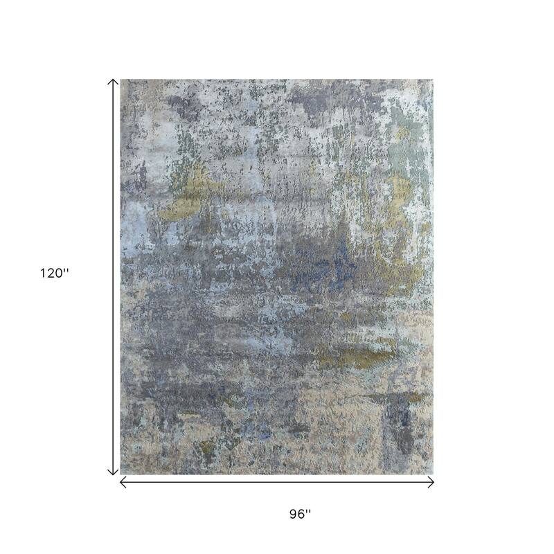 HomeRoots Abstract Contemporary Rectangle Area Rug - 120.00 in. x 96.00 in. x 0.25 in.
