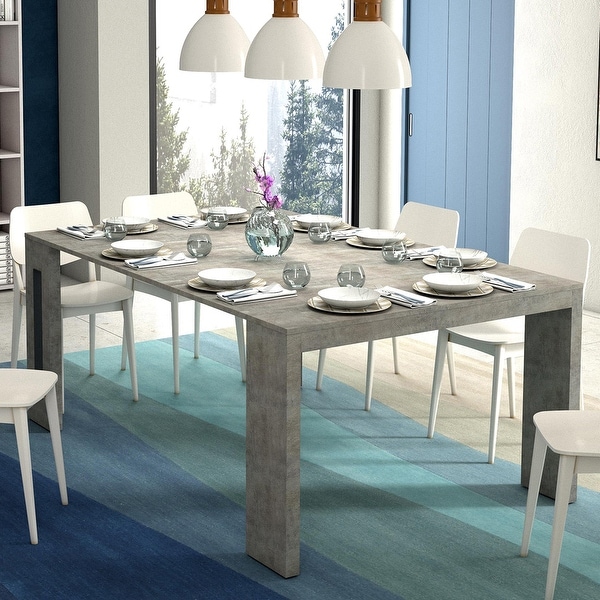 ELASTO Grey Concrete Extendable Console Dining Table by Talenti
