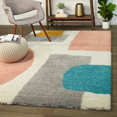 Chapelle Modern Geometric Shag Area Rug