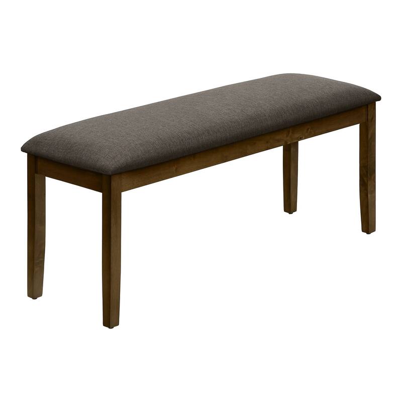 Bench, 42" Rectangular, Wood, Upholstered, Dining Room, Kitchen, Entryway, Brown And Beige, Transitional
