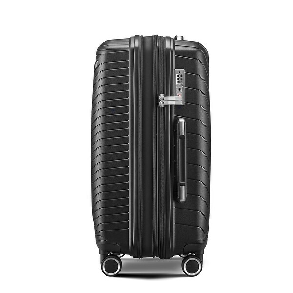 PP Lightweight Luggage Suitcase Sets of 4, Black - Bed Bath
