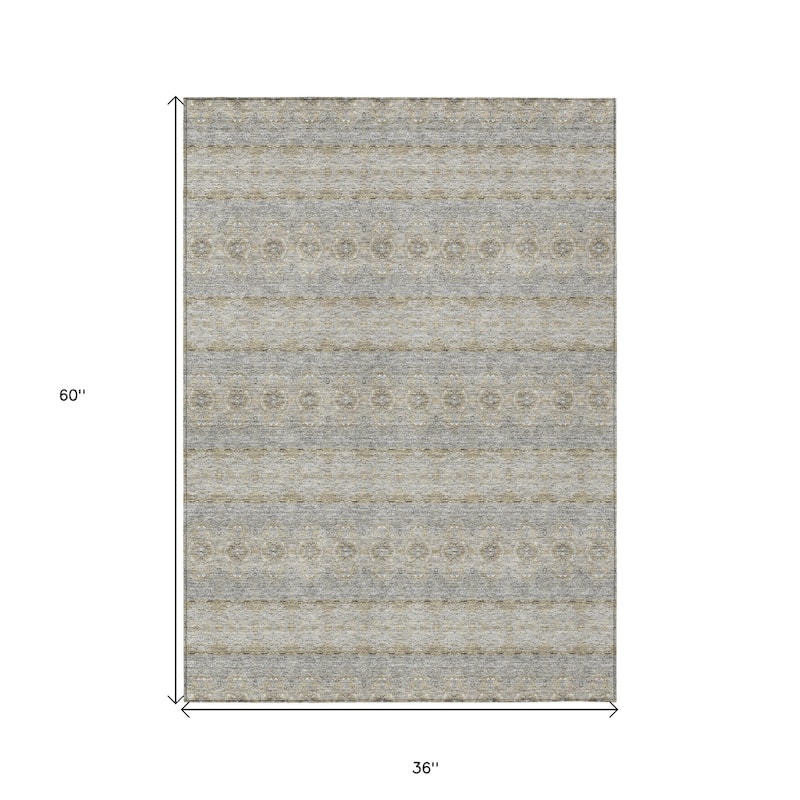 HomeRoots Floral Medallion Transitional Rectangle Outdoor Rug