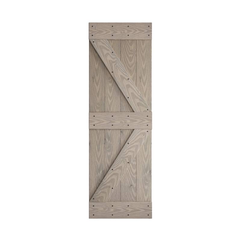 Coast Sequoia 30in./36in./48in./60in./72in. x 84in. Embossing Pine Wood Bi-Fold Barn Door With Sliding Hardware Kit - 36in.x84in. - Light Gray