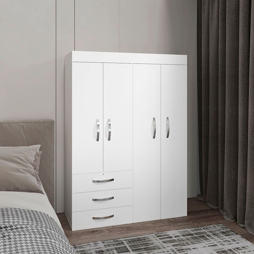 Denver Mobile Armoire, White - N/A