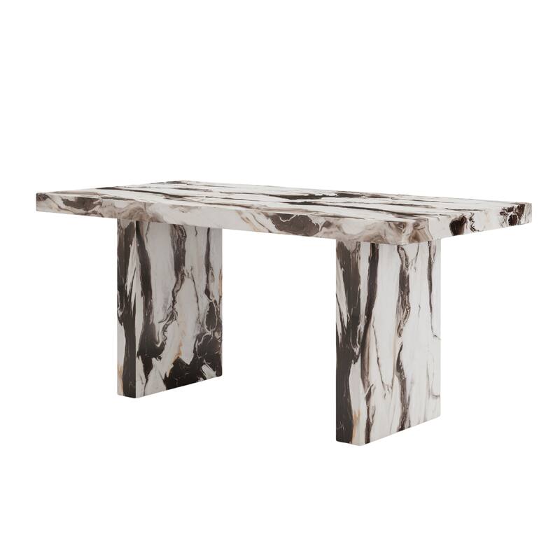 Roundhill Furniture Cavira Modern Faux Marble Counter Height Dining Table