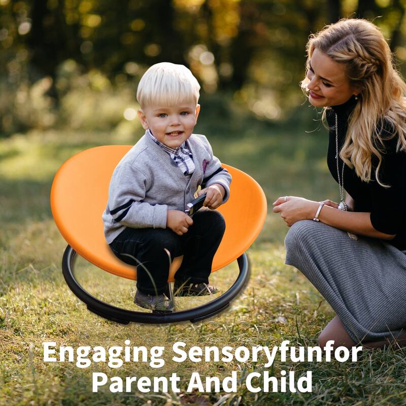 KIds Sensory Swivel Chair For Children With Autism, Sensory Toys For Children With ADHD, Training Body Coordination, Orange